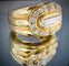 Bague 51 Bague en or jaune 18 carats avec diamant baguette 1 ct et diamants 58 Facettes