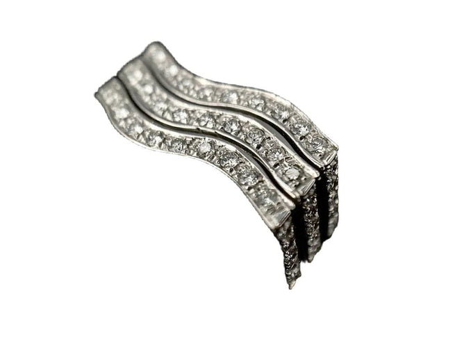 Bague 55 Bague en or blanc 18 carats sertie de 57 diamants taille brillant 58 Facettes