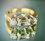 Bague 52 Bague en or blanc et jaune 18 carats avec diamants 58 Facettes