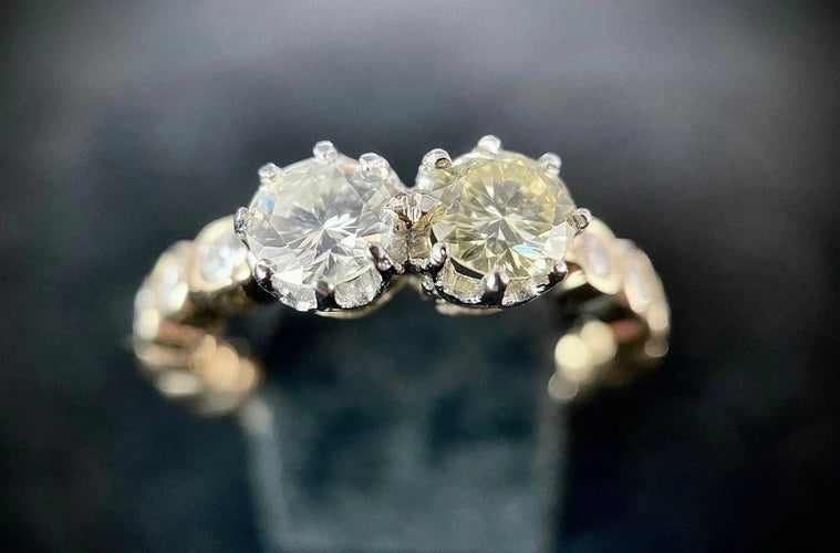 Bague 59 Bague jonquille en or 18 carats avec diamants 58 Facettes