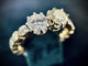 Bague 59 Bague jonquille en or 18 carats avec diamants 58 Facettes