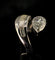 Bague 55 Bague serpent en or blanc 18 carats avec diamant poire 1,25 ct 58 Facettes