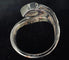 Bague 55 Bague serpent en or blanc 18 carats avec diamant poire 1,25 ct 58 Facettes