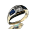 Bague 55 Bague sertie de diamants et saphirs en or blanc 18 carats 58 Facettes