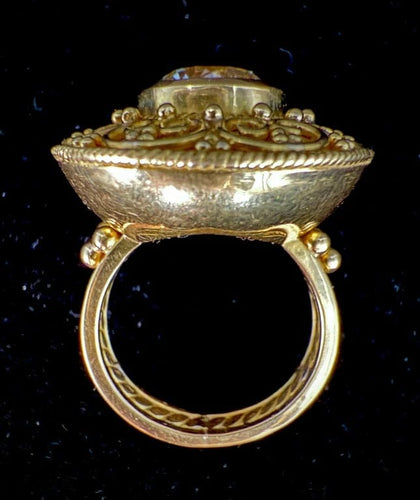 Bague 52.5 Bague en or jaune 18 carats avec diamant taille brillant 3,50 ct 58 Facettes
