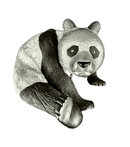 Broche Gallopin - Broche panda en or blanc 18 carats et ébène 58 Facettes
