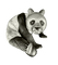 Broche Gallopin - Broche panda en or blanc 18 carats et ébène 58 Facettes