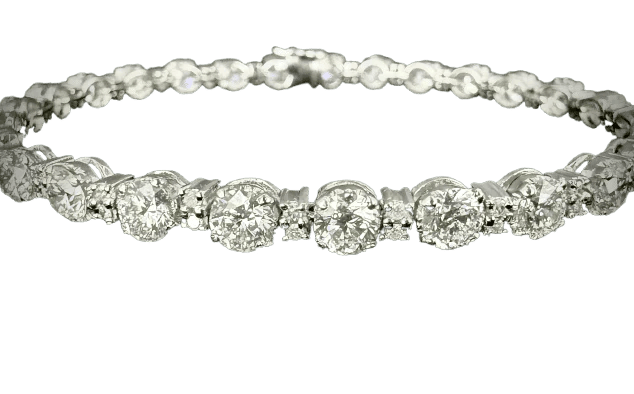 Bracelet Bracelet rivière en or blanc 14 carats et diamants 8,60 ct 58 Facettes