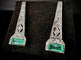 Boucles d'oreilles Art déco - Boucles d’oreilles en platine, émeraudes et diamants 58 Facettes