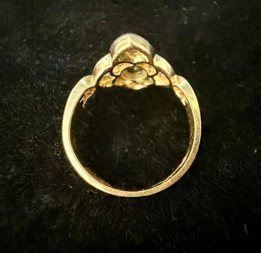 Bague 50 Bague Art nouveau sertie d’un saphir et diamants en or jaune 58 Facettes