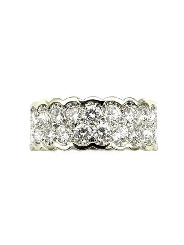Bague 56.5 OJ Perrin - Bague en or blanc 18K, platine et diamants 3,20 ct 58 Facettes