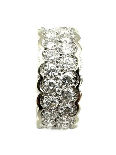 Bague 56.5 OJ Perrin - Bague en or blanc 18K, platine et diamants 3,20 ct 58 Facettes