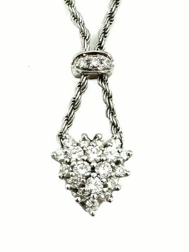 Collier Damiani - Collier cœur en or blanc 18K et diamants 58 Facettes