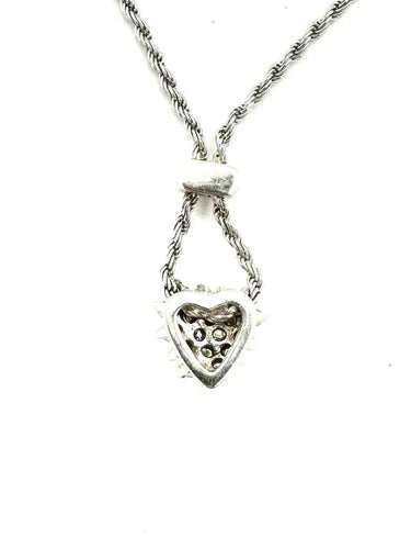 Collier Damiani - Collier cœur en or blanc 18K et diamants 58 Facettes