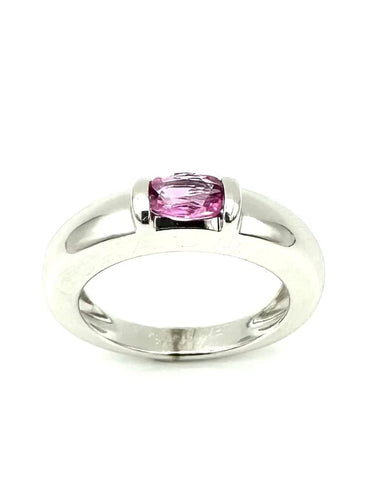 Bague 52 Chaumet Gioia - Bague en or blanc 18K et saphir rose 58 Facettes