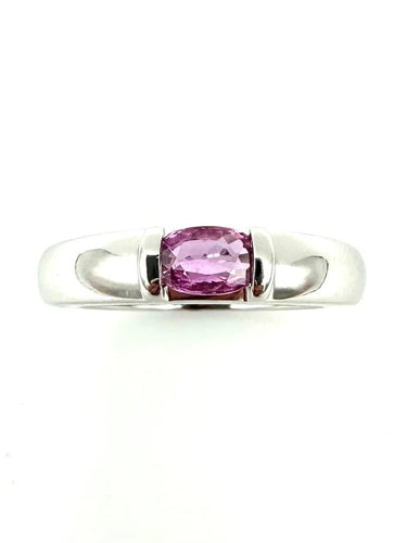 Bague 52 Chaumet Gioia - Bague en or blanc 18K et saphir rose 58 Facettes