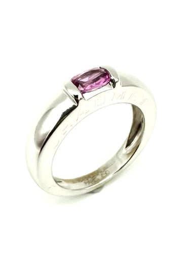 Bague 52 Chaumet Gioia - Bague en or blanc 18K et saphir rose 58 Facettes