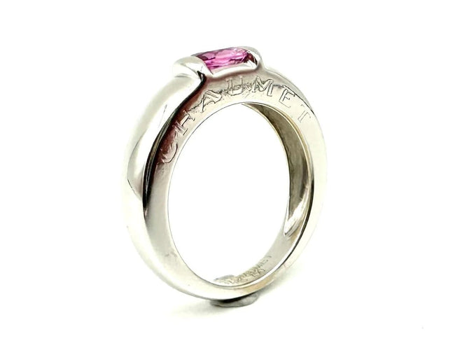 Bague 52 Chaumet Gioia - Bague en or blanc 18K et saphir rose 58 Facettes