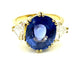 Bague 58 Bague en or jaune 18K avec saphir 7,39 ct et diamants 58 Facettes
