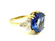 Bague 58 Bague en or jaune 18K avec saphir 7,39 ct et diamants 58 Facettes
