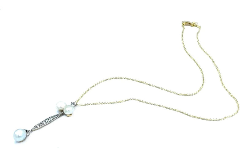 Pendentif Pendentif XIXe siècle en or jaune, platine, perles fines et diamants 58 Facettes
