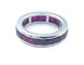 Bague 53 Dhamani - Alliance rail en or blanc 18K et rubis 58 Facettes