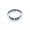 Bague 53 Dhamani - Alliance rail en or blanc 18K et rubis 58 Facettes
