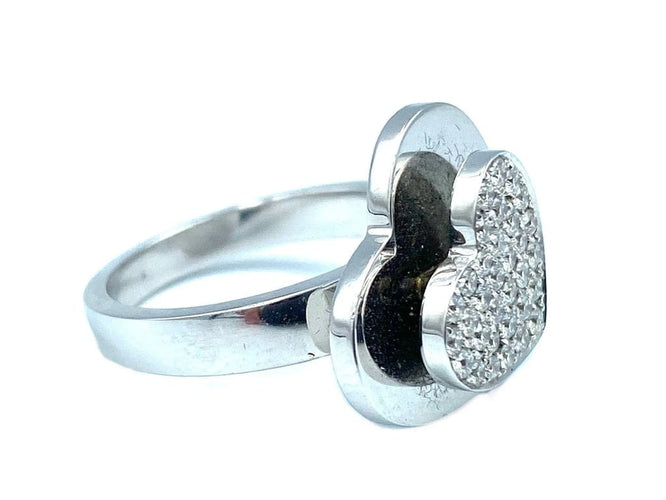 Bague 54 Piaget - Bague cœur en or blanc 18K et diamants 58 Facettes