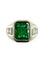 Bague 49 Bague vintage en or blanc 18K avec émeraude et diamants 58 Facettes