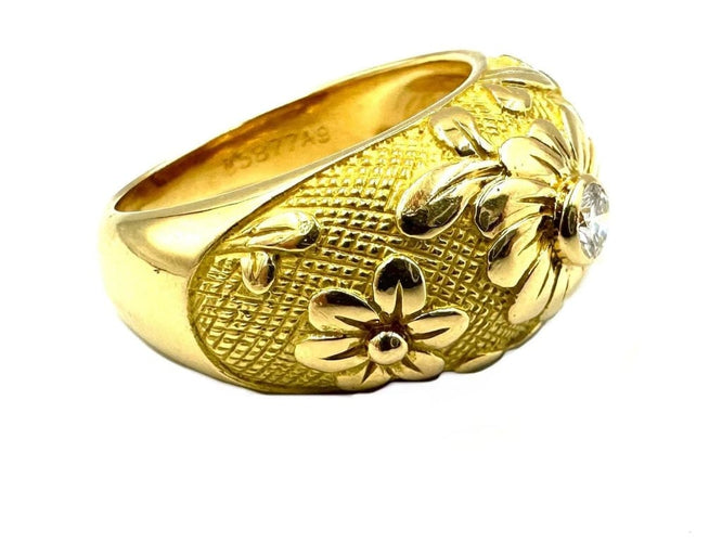 Bague 57 Van Cleef & Arpels - Bague jonc vintage en or jaune 18K et diamant 58 Facettes