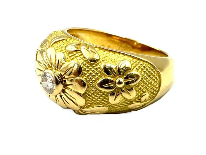 Bague 57 Van Cleef & Arpels - Bague jonc vintage en or jaune 18K et diamant 58 Facettes