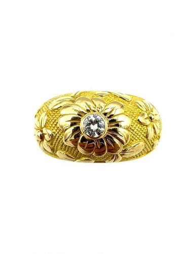 Bague 57 Van Cleef & Arpels - Bague jonc vintage en or jaune 18K et diamant 58 Facettes