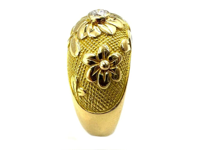 Bague 57 Van Cleef & Arpels - Bague jonc vintage en or jaune 18K et diamant 58 Facettes