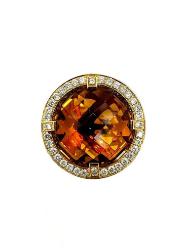 Bague 54 Chaumet Attrape-moi si tu m'aimes - Bague en or jaune 18K citrine et diamants 58 Facettes
