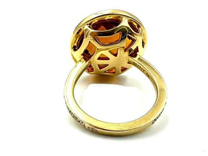 Bague 54 Chaumet Attrape-moi si tu m'aimes - Bague en or jaune 18K citrine et diamants 58 Facettes