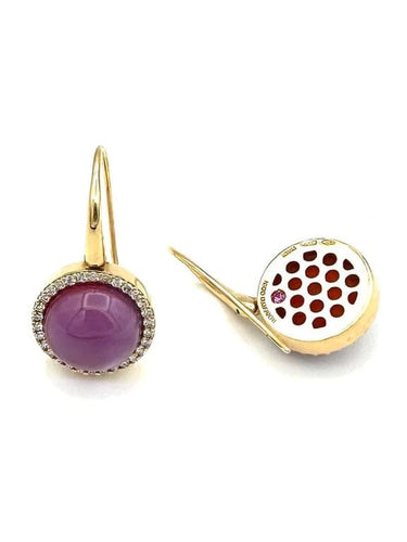 Boucles d'oreilles Roberto Coin - Boucles d’oreilles dormeuses en or rose 18K améthystes et diamants 58 Facettes
