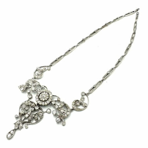 Collier Collier XIXe siècle en or, argent et diamants taille ancienne 58 Facettes