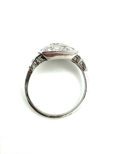 Bague 58 Bague Art déco géométrique en platine et diamants 58 Facettes