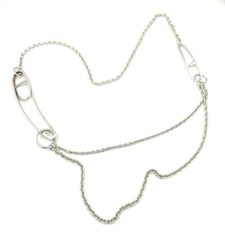 Collier Hermès Chaine d’ancre Punk - Sautoir en argent 925 58 Facettes