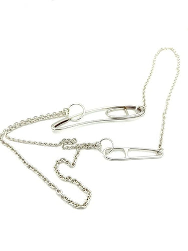 Collier Hermès Chaine d’ancre Punk - Sautoir en argent 925 58 Facettes
