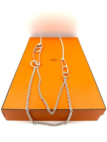 Collier Hermès Chaine d’ancre Punk - Sautoir en argent 925 58 Facettes