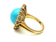 Bague 51 Bague Marguerite en or jaune 18K, turquoise et diamants 58 Facettes