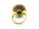 Bague 51 Bague Marguerite en or jaune 18K, turquoise et diamants 58 Facettes