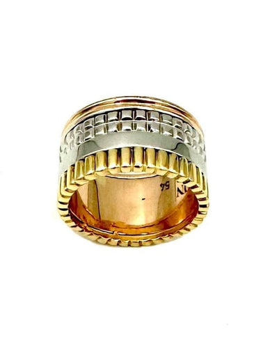 Bague 54 Boucheron Quatre - Bague en or jaune, blanc et rose 18K 58 Facettes