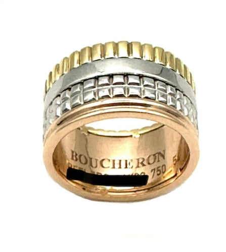 Bague 54 Boucheron Quatre - Bague en or jaune, blanc et rose 18K 58 Facettes