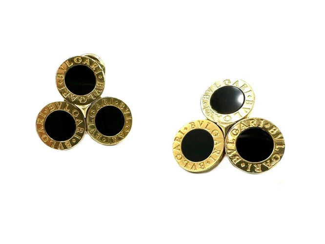 Boucles d'oreilles Bvlgari BVLGARI-BVLGARI - Boucles d'oreilles clips en or jaune 18K et onyx 58 Facettes
