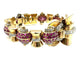 Bracelet Bracelet Art déco en or jaune 18K et platine, rubis et diamants 58 Facettes