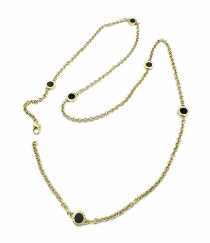 Collier BVLGARI BVLGARI - Sautoir en or jaune 18K et onyx 58 Facettes