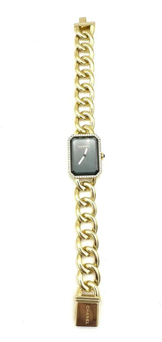 Montre Chanel Première chaîne gourmette - Montre en or jaune 18K et diamants 58 Facettes