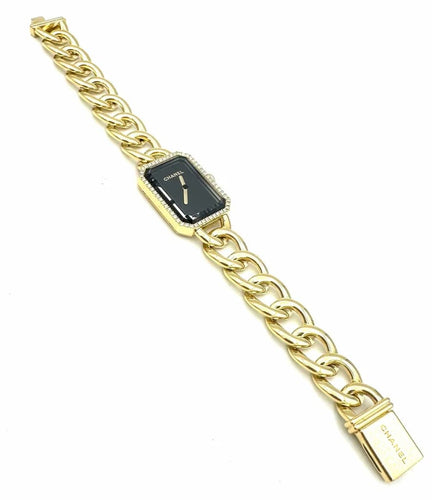 Montre Chanel Première chaîne gourmette - Montre en or jaune 18K et diamants 58 Facettes